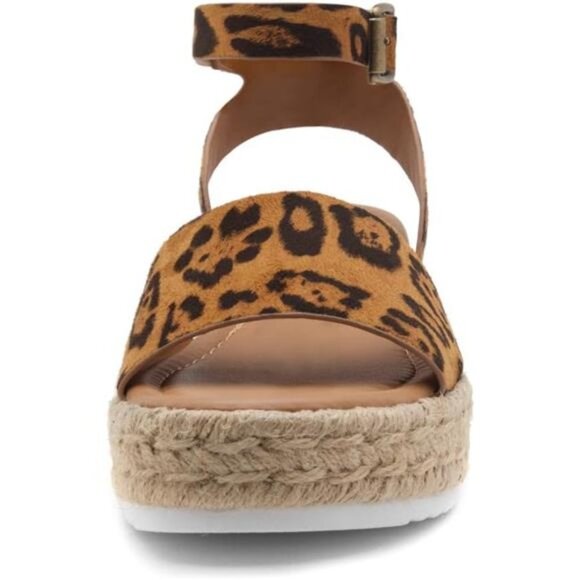 Womens Legossa Platform Sandals - Open Toe Ankle Strap Espadrilles - Picture 2 of 6